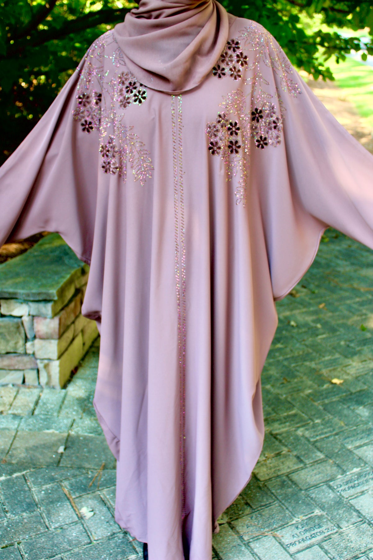 Light Purple Butterfly Abaya