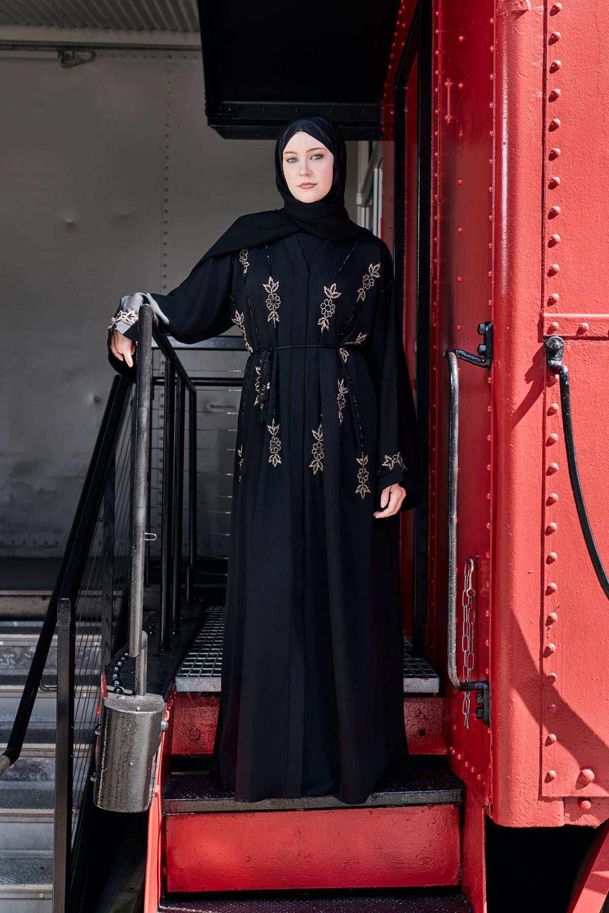 Black Embellished Abaya