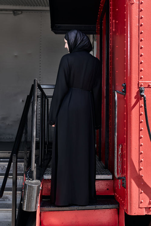 Black Embellished Abaya