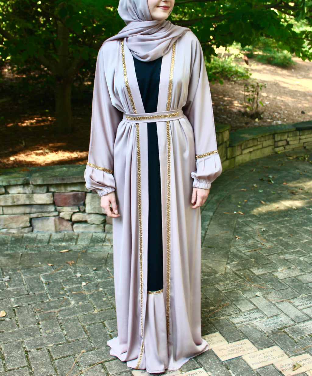 2 Tone Mauve Beige Abaya