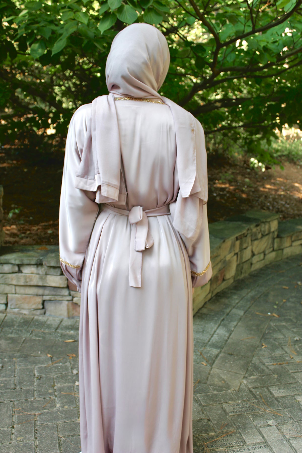 2 Tone Mauve Beige Abaya