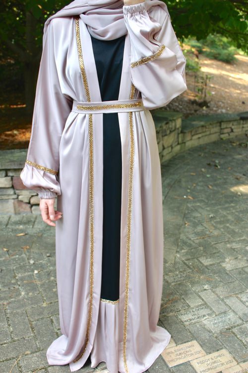 2 Tone Mauve Beige Abaya