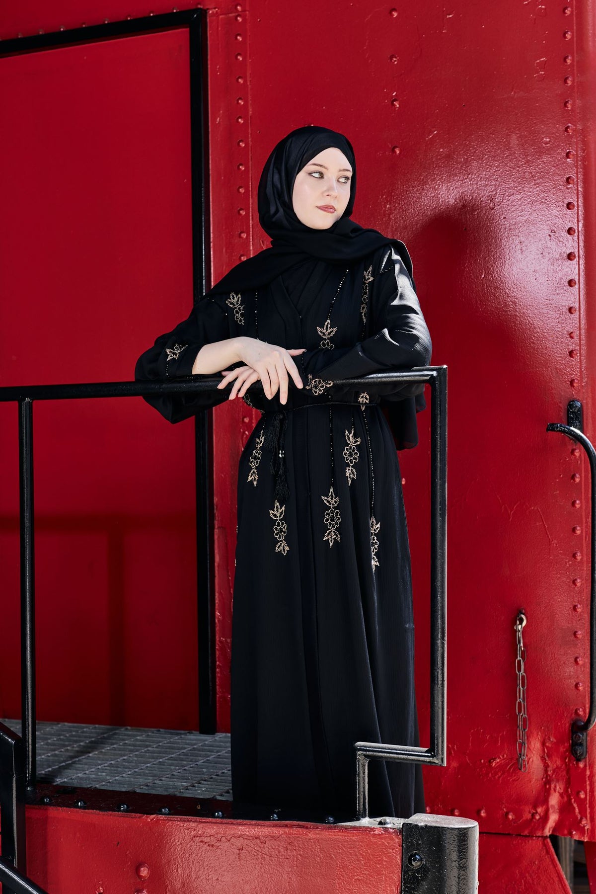 Black Embellished Abaya